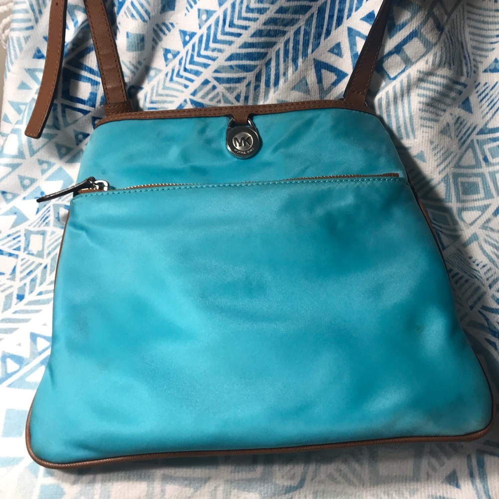 Michael Kors Turquoise Nylon Crossbody